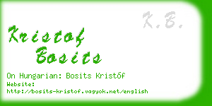kristof bosits business card