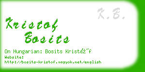 kristof bosits business card